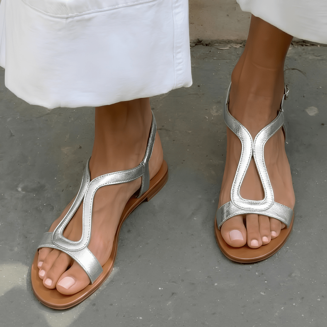 Talia Metallic-Strap Sandals