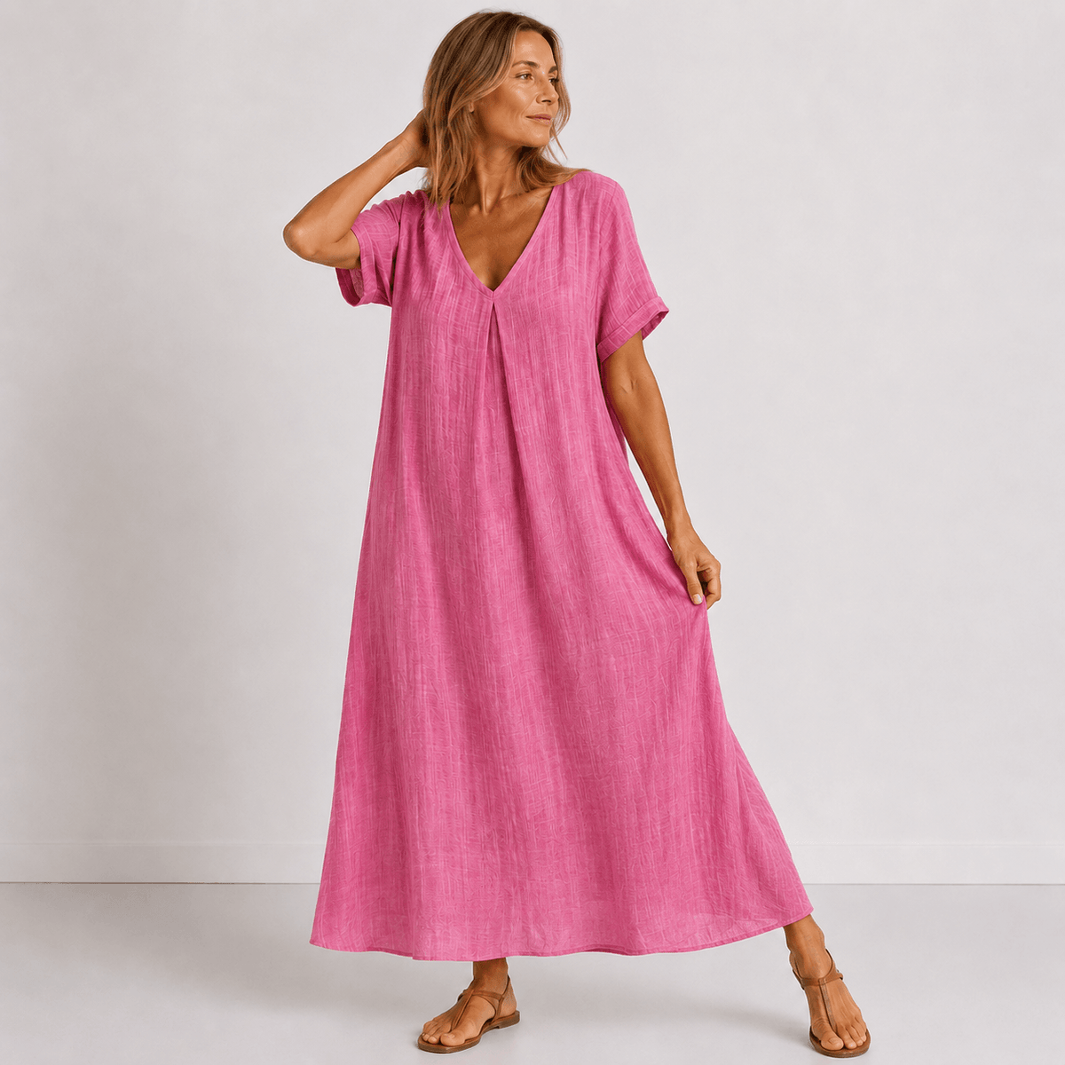 Linden Pleat-Front Maxi Dress