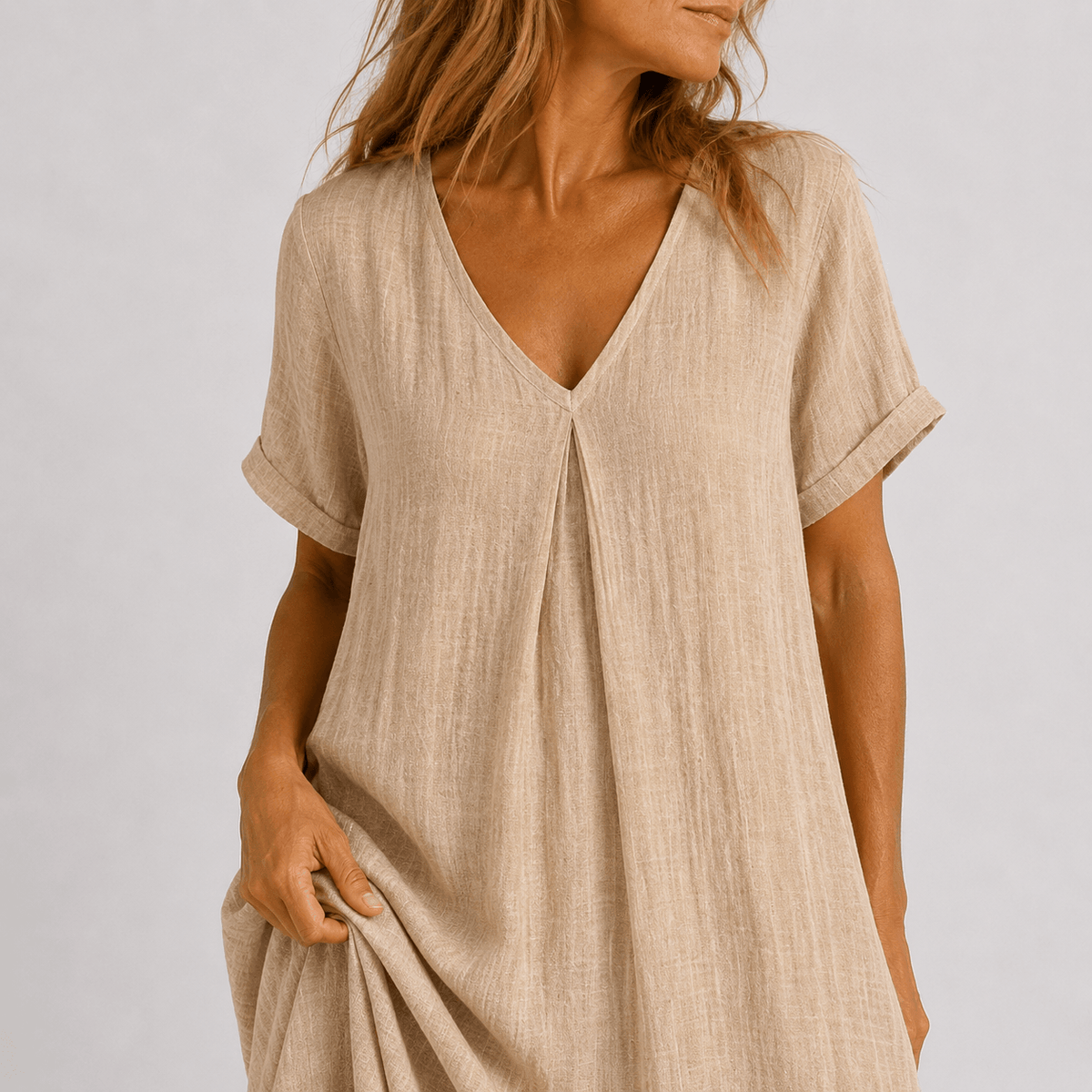 Linden Pleat-Front Maxi Dress