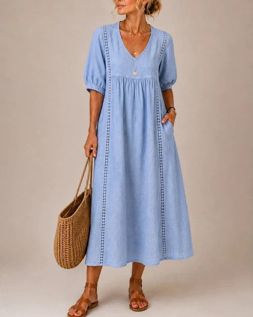 Elowen Lace-Trim Midi Dress