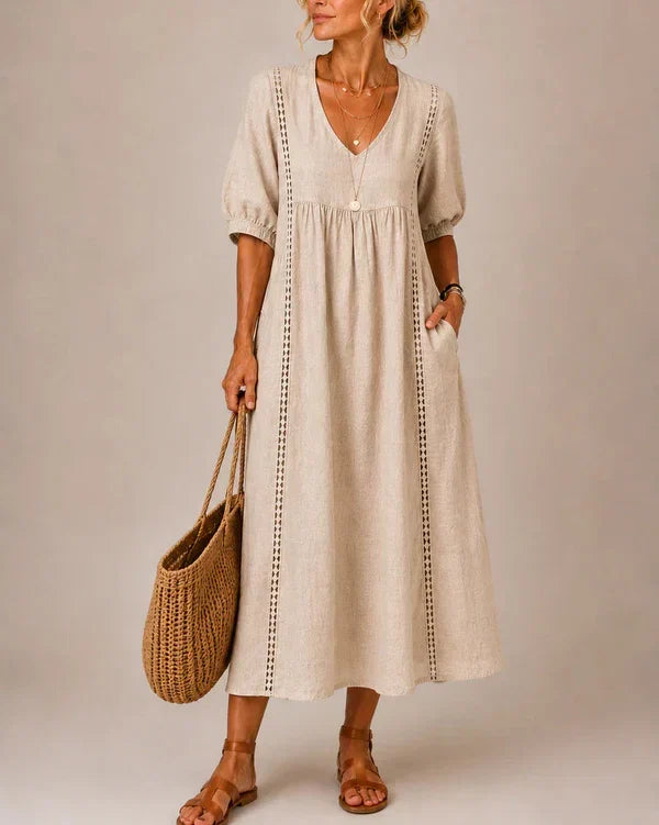 Elowen Lace-Trim Midi Dress