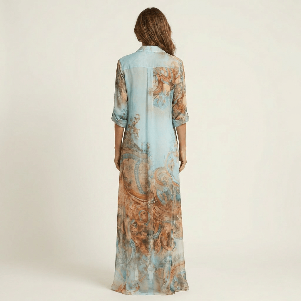 Maris Printed Maxi Shirt Dress