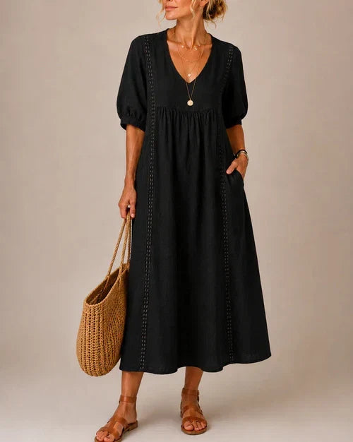 Elowen Lace-Trim Midi Dress