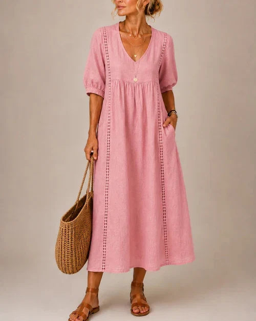 Elowen Lace-Trim Midi Dress