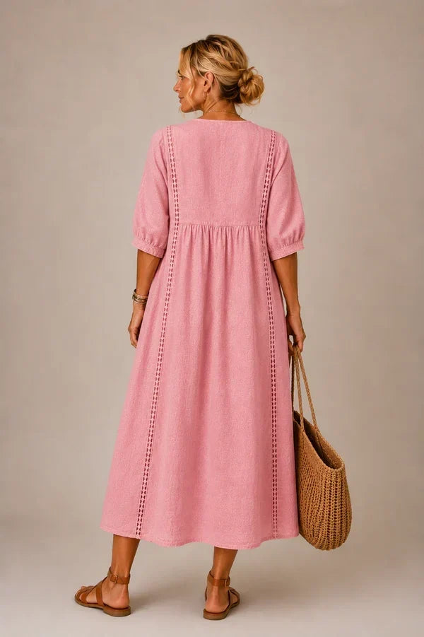 Elowen Lace-Trim Midi Dress