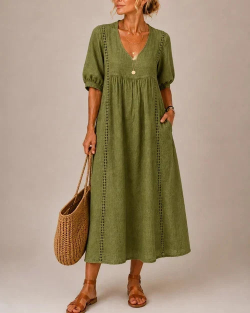 Elowen Lace-Trim Midi Dress